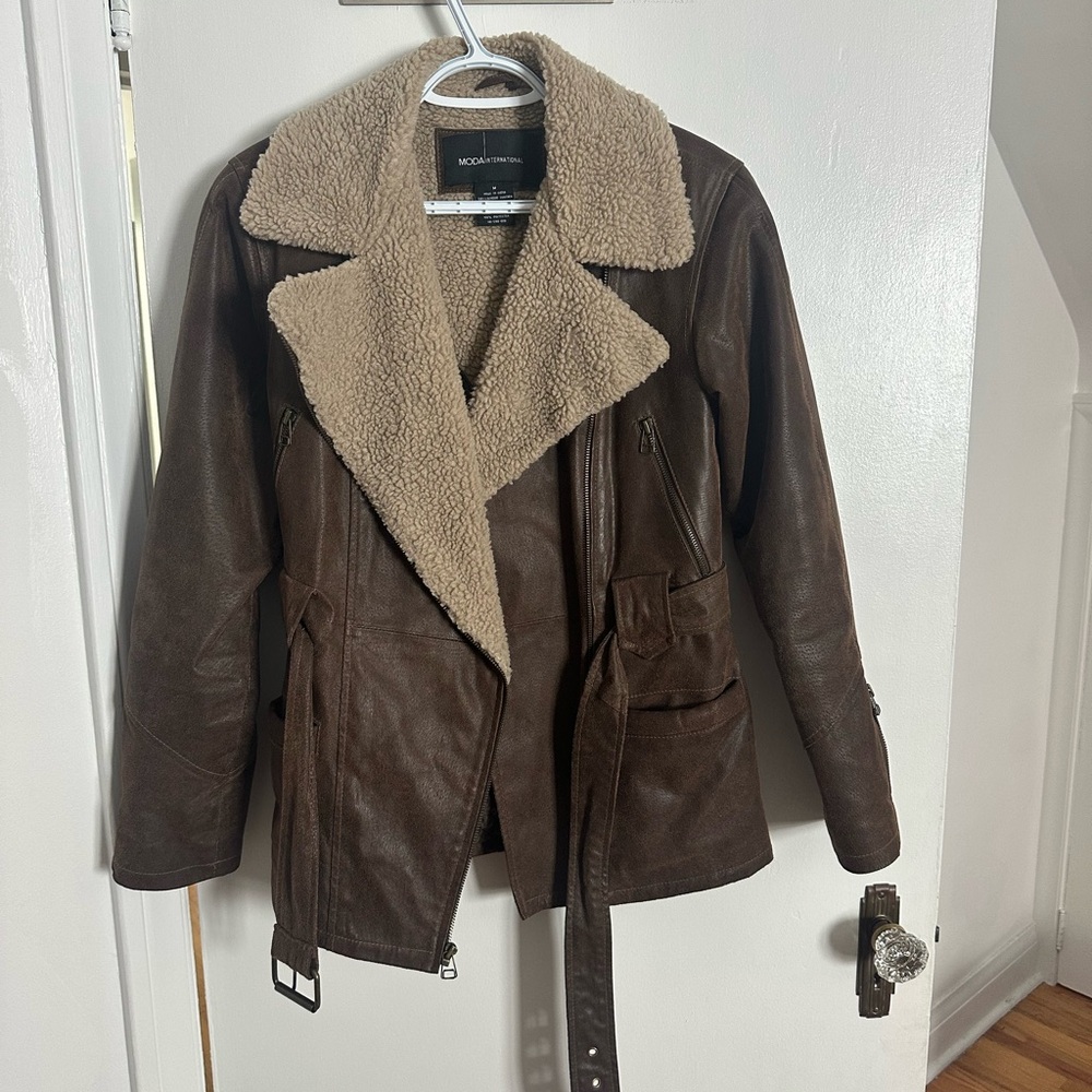 Moda International Brown Shearling Jacket